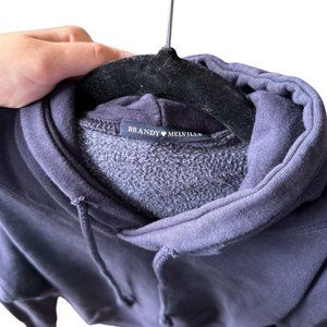 Brandy Melville Navy Pull Over Hoodie - Sz L *ALL SALES DONATED*